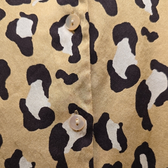 Lafayette 148 New York Black and Cream Long Sleeve Button Down Shirt - Picture 5 of 14